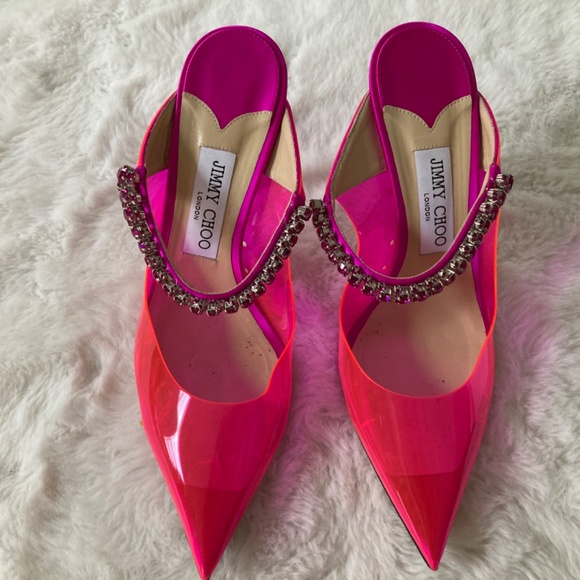 Jimmy Choo Bing 100 Embellished Mules - Picture 4 of 9